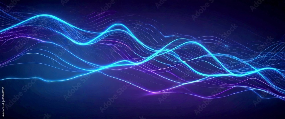 Fototapete a dynamic scene of abstract, multicolored lines and curves, creating a sense of movement and energy The lines, varying in thickness and color, are arranged