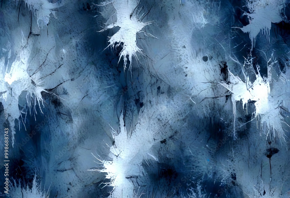 Poster a textured, abstract pattern with a dark blue and gray color palette, resembling a watercolor painti