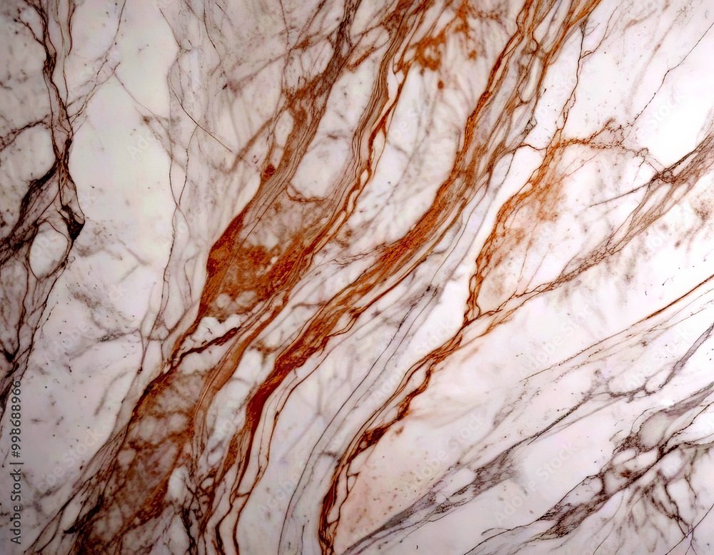 Aufkleber a close-up view marble surface with a textured, marbled pattern of white and beige marble