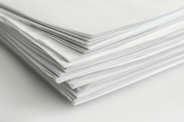 Stack of papers is creating an abstract geometric composition with its edges and shadows