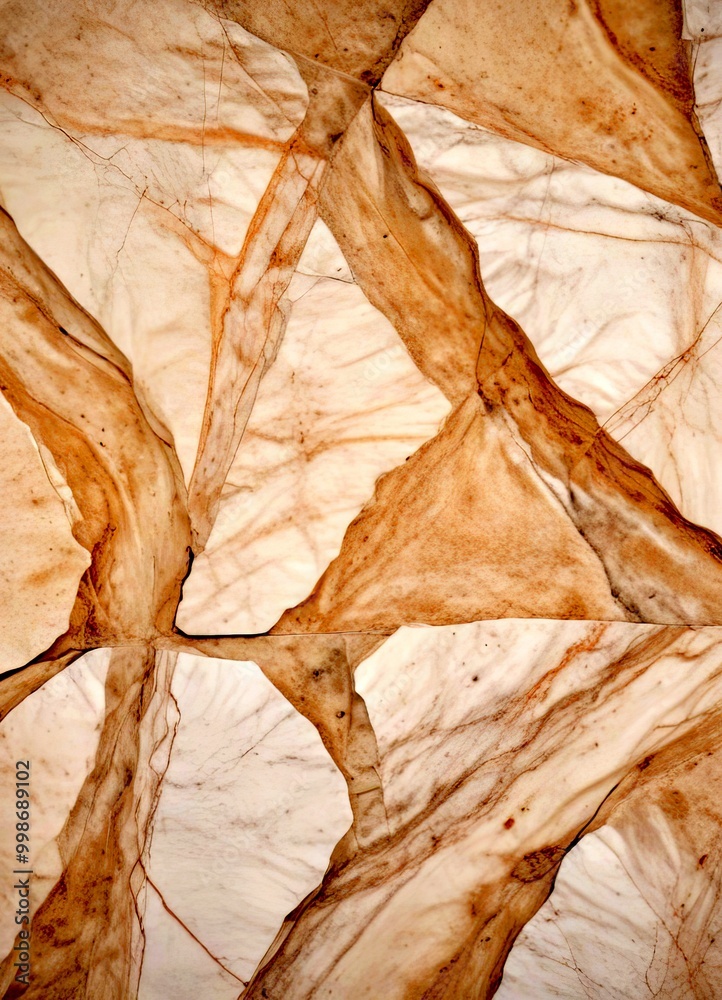 Aufkleber a close-up view marble surface with a textured, irregular pattern of light and dark brown marble