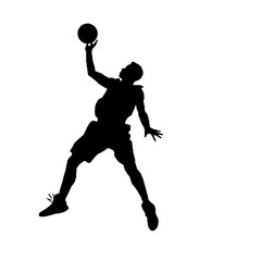 Powerful Slam Dunk Silhouette Vector Illustration Transparent Background