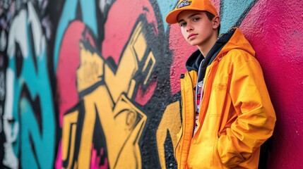 Youth fashion explosion: teen style in vibrant urban setting for spring season