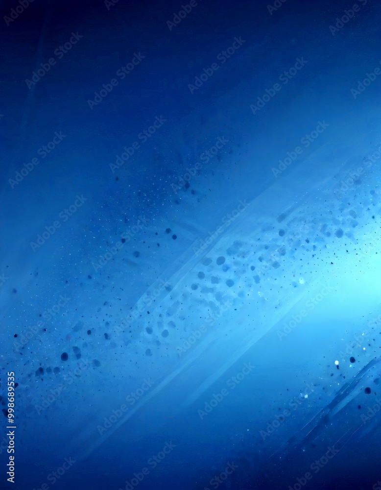 Poster a gradient background transitioning from a deep blue at the top to a lighter shade at the bottom, with small circular spots scattered throughout the