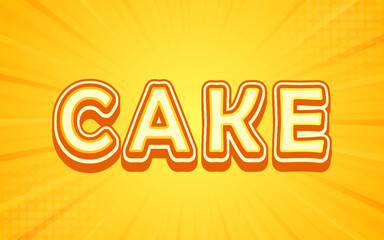 Cake editable text effect, text effect template