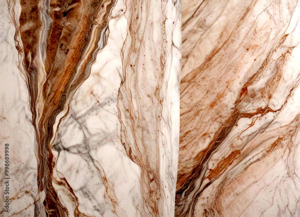 Poster a close-up view marble surface with a textured, swirling pattern of light and dark brown marble