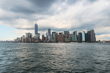 Obraz premium cityscape panorama of Manhattan Financial District and Lower Manhattan, New York City, USA