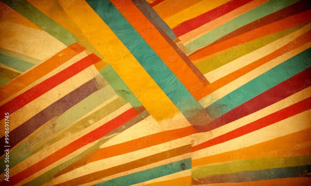Poster a vibrant abstract composition of intersecting diagonal lines in various colors, creating a dynamic and visually striking pattern