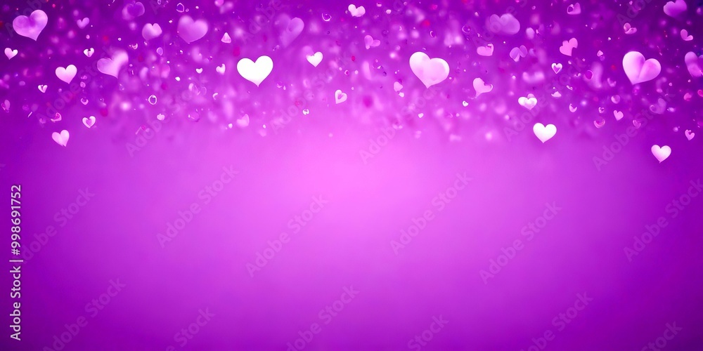 Aufkleber a gradient purple background with white hearts scattered across it, creating a sense of movement and