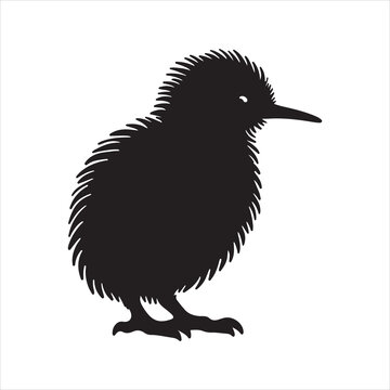recommend clip art: kiwi bird silhouette on white background images
                    