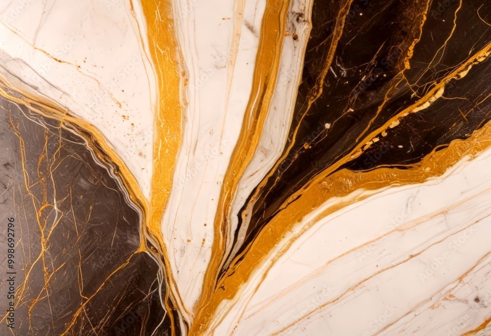 Poster a close-up view marble surface with a striking pattern of dark and light marble swirls and lines, creating a sense of movement and depth