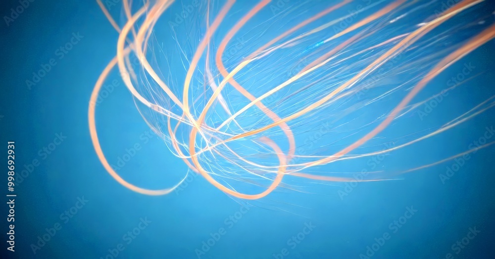 Aufkleber a close-up view jellyfish's tentacles, with a blue background the tentacles are arranged in a swirli