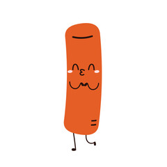 Cute Tteokbokki noodle cartoon. Korean street food. simple vector logo sausage. Tteokbokki is korean food.