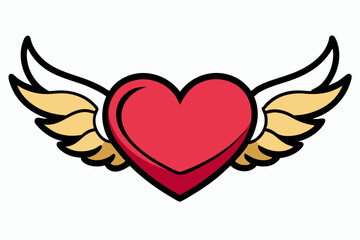 heart, love, wing, wings, vector, valentine, angel, symbol, illustration, tattoo, art, design, sign, romance, red, shape, decoration, day, flying, passion, bird, banner, devil, icon, feather