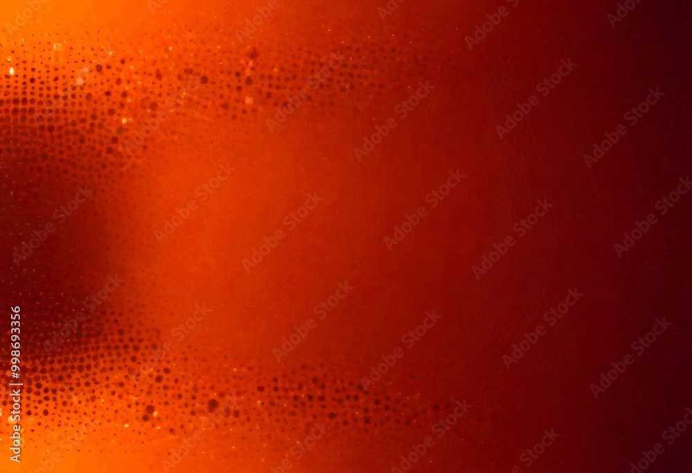 Poster a gradient background with a dark orange hue at the top and a lighter orange hue at the bottom The top half of filled with small white dots, while the bottom half