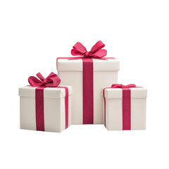 Elegant stacked gift boxes with pink ribbons