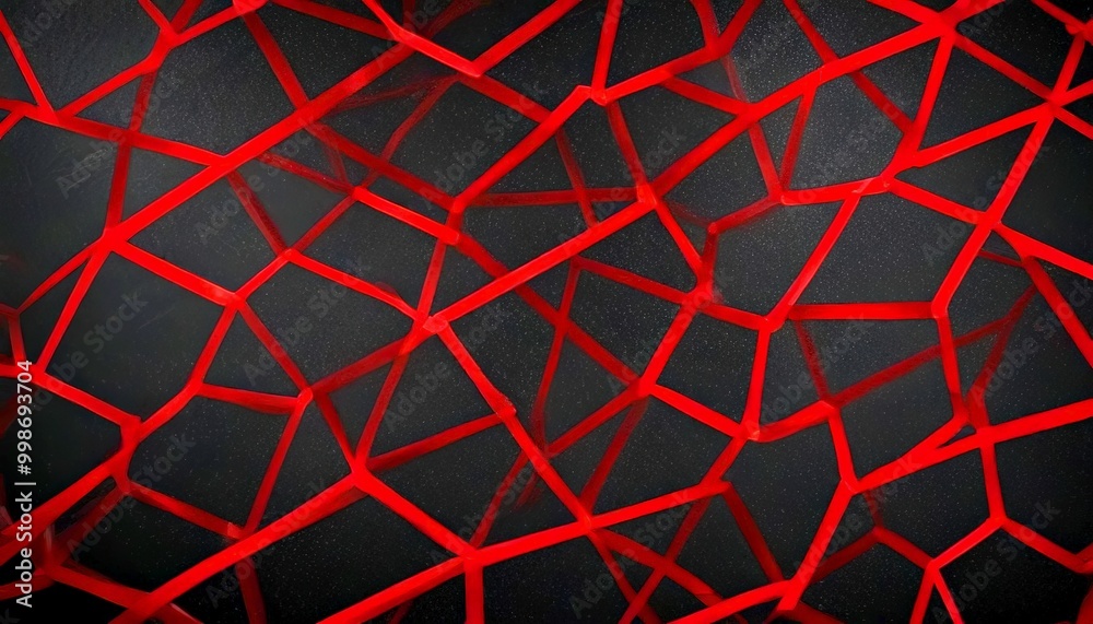 Aufkleber a striking abstract pattern composed of intersecting red and black lines, creating a sense of depth and complexity