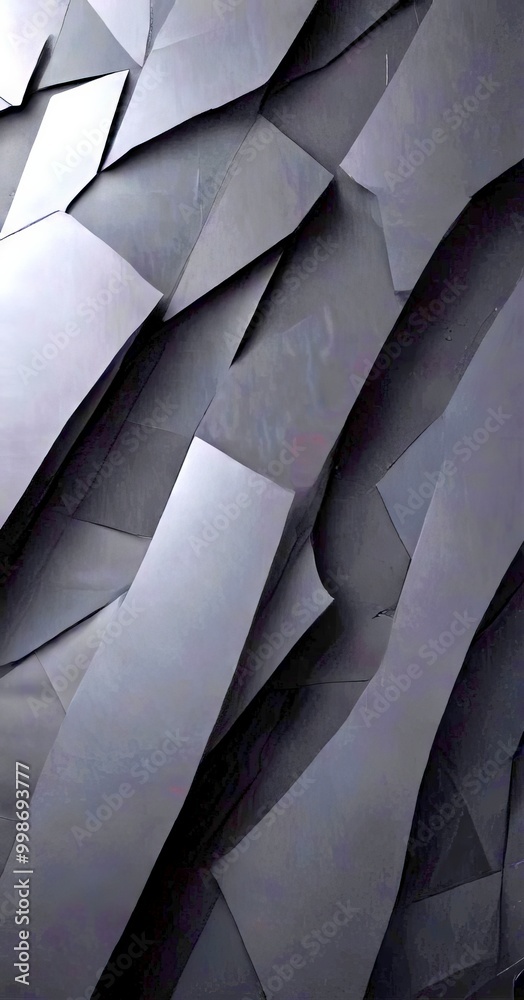 Fototapete a dark, abstract pattern composed of overlapping black shapes, creating a sense of depth and texture