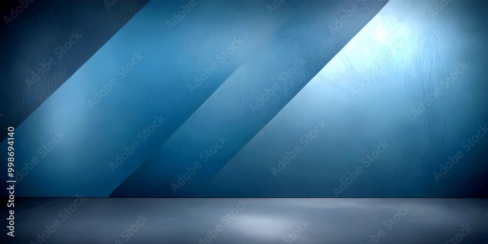 Poster a dark blue wall with diagonal lines running across it, creating a sense of depth and movement The wall appears to be made material that resembles wood or a similar