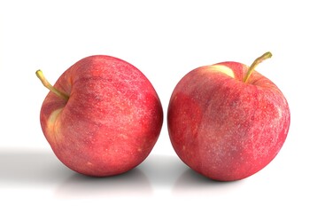 Fresh red apple with a shiny surface. Showcasing vibrant color and smooth texture, perfect for culinary illustrations or healthy food products.	
