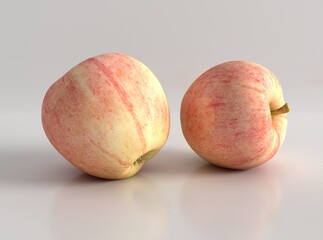 Fresh red apple with a shiny surface. Showcasing vibrant color and smooth texture, perfect for culinary illustrations or healthy food products.	
