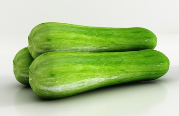 Fresh cucumber isolated on white background.