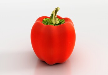 Red sweet bell pepper isolated on a white background, clipping path, cut out.