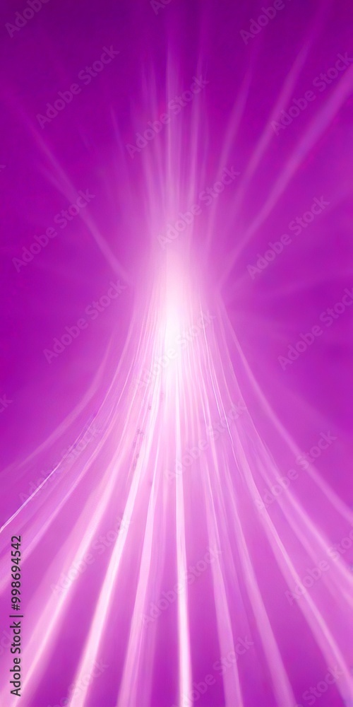 Poster a vibrant purple background with a radiant, white light emanating from the center, creating a sense 