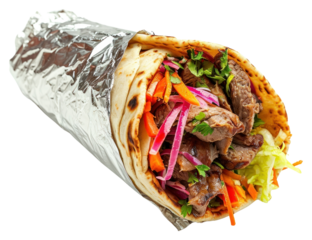 PNG Meat vegetable burrito food.