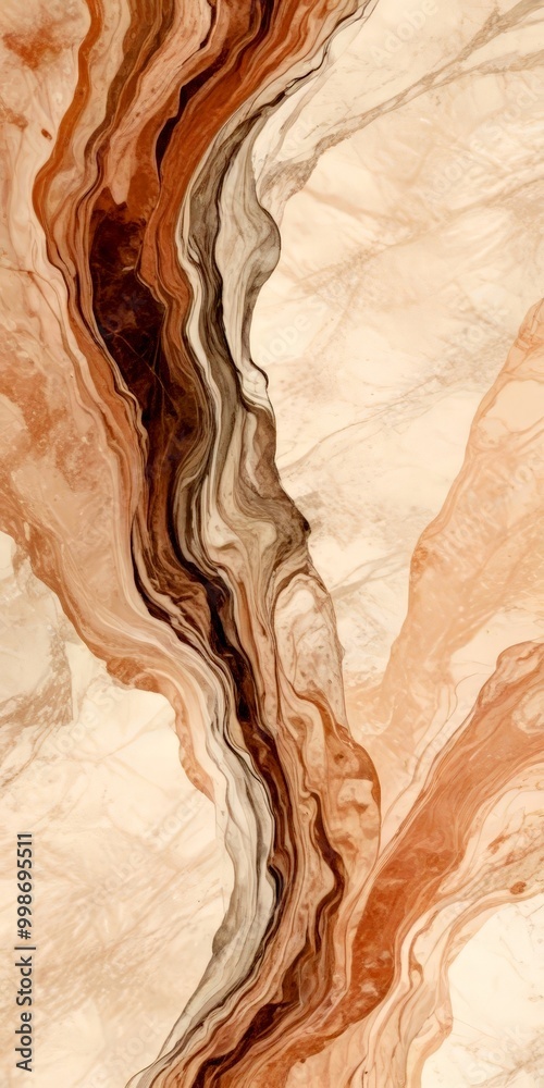 Poster a marble-like texture with a swirling pattern of brown, beige, and white hues, creating a sense of movement and depth