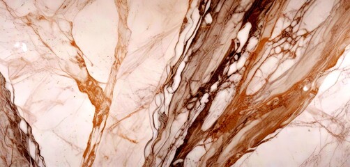 Fototapeta premium Marble with a swirling pattern of light and dark brown hues, creating a sense of movement and depth