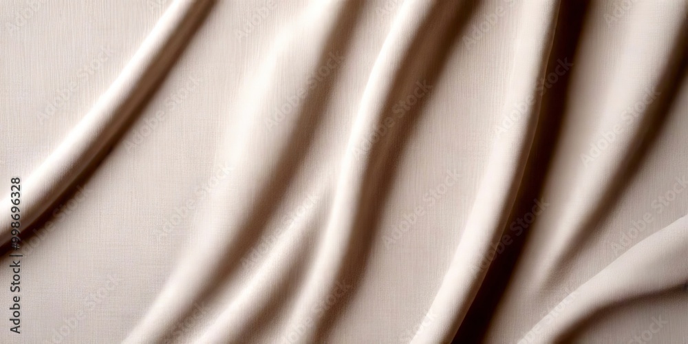Aufkleber a close-up view white fabric with a subtle texture, featuring curved lines and folds that create a sense of movement and depth