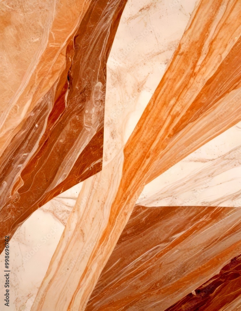Aufkleber a close-up view marble surface with a textured, abstract pattern of intersecting lines and curves in various shades of brown and beige