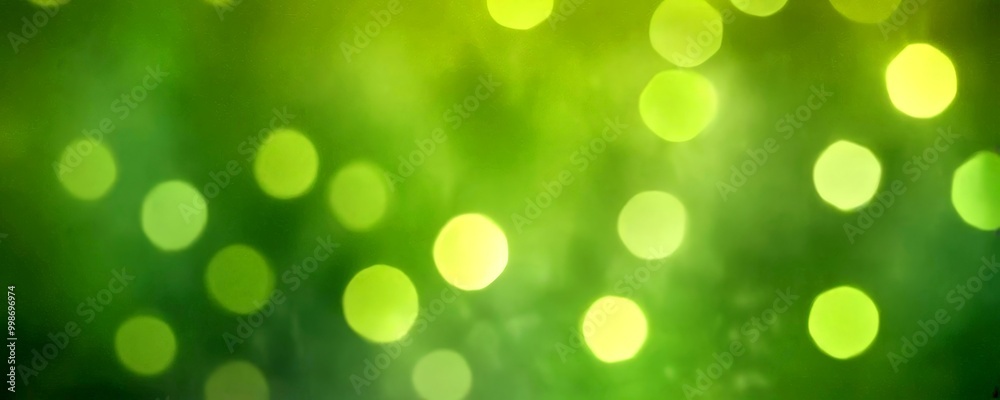 Fototapete a blurred green background with numerous small, round, glowing dots scattered throughout, creating a