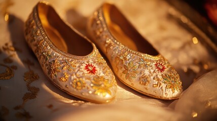 Handcrafted jutti shoes with intricate embroidery for cultural elegance