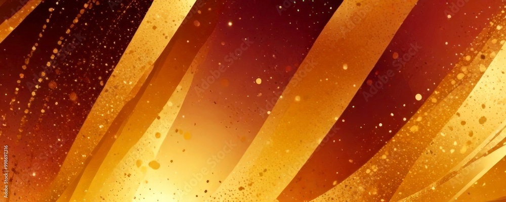 Poster a vibrant abstract background with diagonal lines of varying shades of brown and gold, creating a dynamic and energetic composition Small white dots are scattered throughout