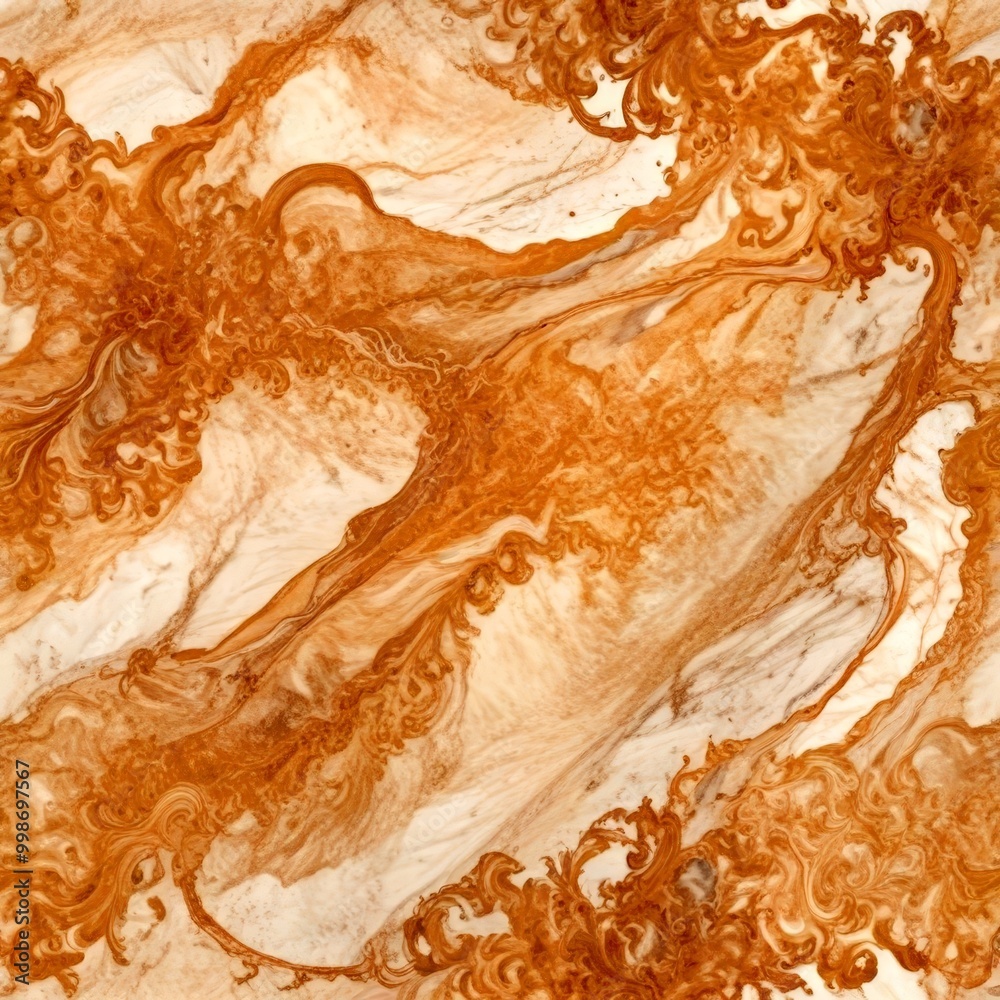 Poster a marble surface with a swirling pattern of light and dark brown hues, creating a sense of movement 