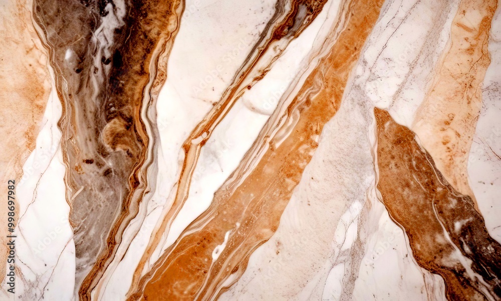 Poster a close-up view marble surface with a marbled pattern of light and dark brown marble