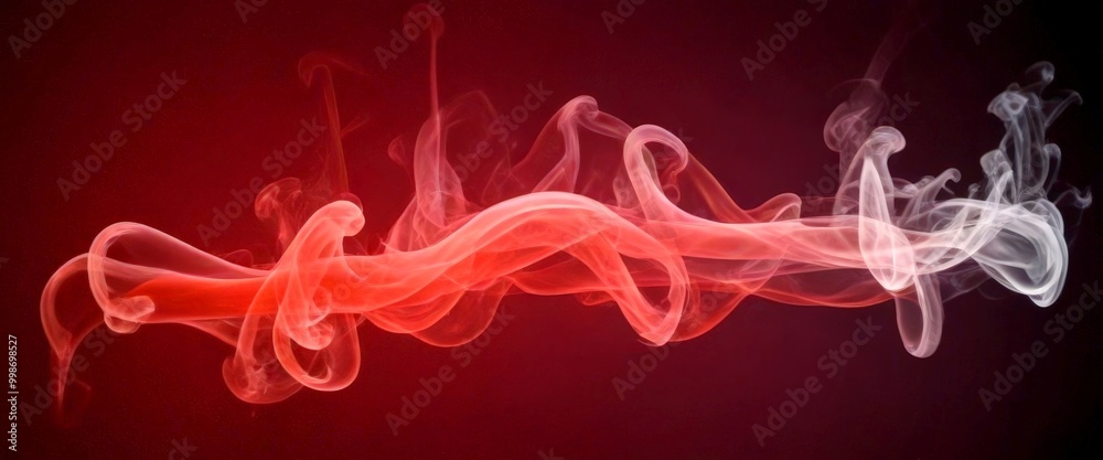 Leinwandbilder abstract smoke swirls and dances against a dark red backdrop, creating a captivating visual effect