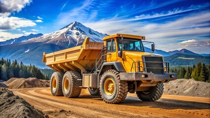 Big Dump. A massive articulated dump truck near a recently constructed road in Oregon