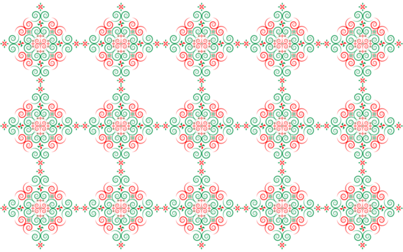 Hmong ethnic fabric patterns are spiral lines connected in shapes and flowers, which combine traditional and modern designs, used in clothing design.