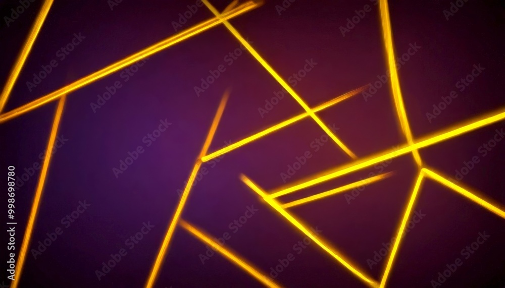 Poster a dark purple background with a pattern of intersecting yellow lines, creating a sense of depth and movement