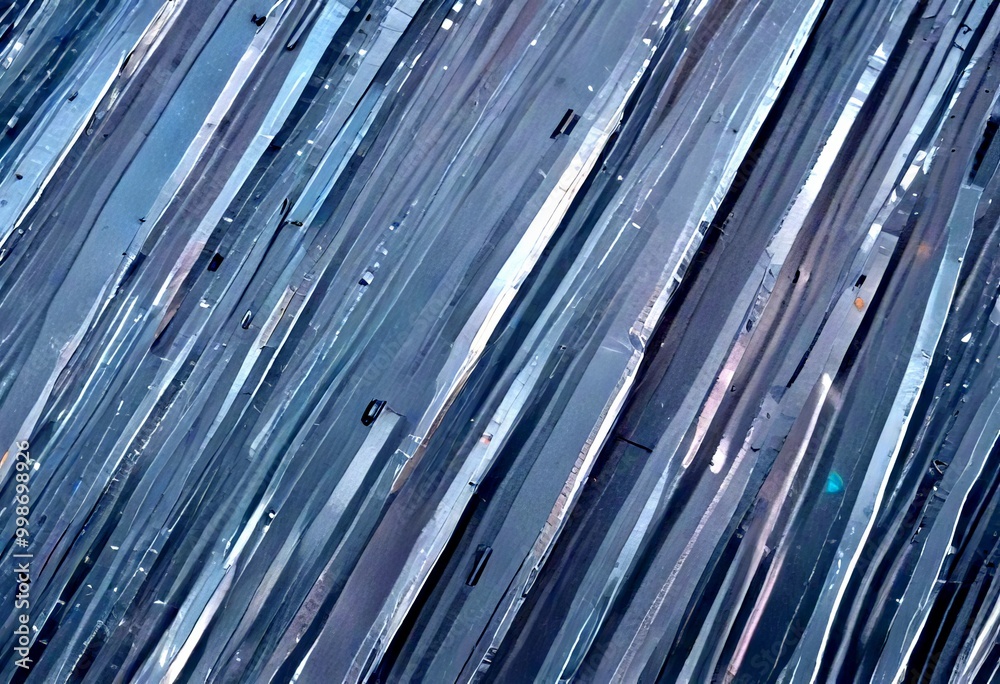 Poster a close-up view textured surface composed of vertical lines of varying shades of gray, with small black dots scattered throughout