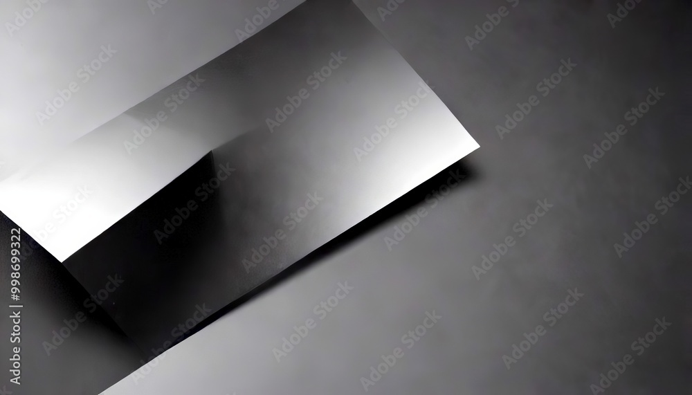 Poster Abstract composition featuring overlapping white paper shapes on a gray background