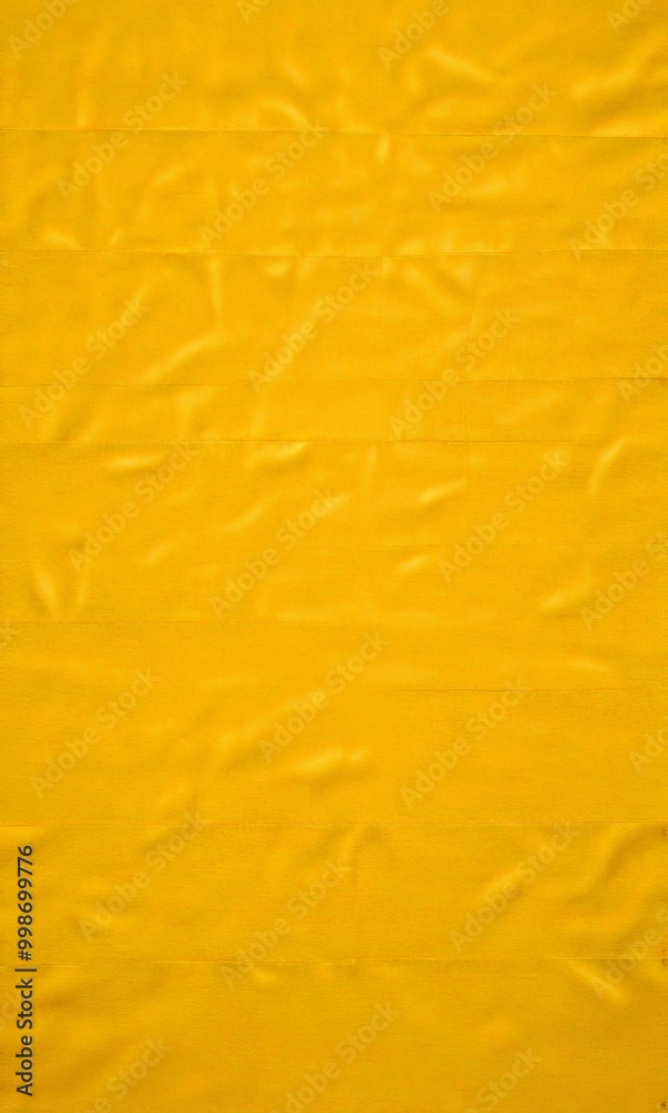 Poster a close-up view yellow fabric with a crumpled texture, resembling a piece of paper