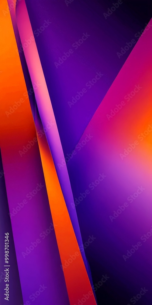 Aufkleber a vibrant abstract composition of overlapping curved lines in shades of orange and purple, creating a dynamic and visually striking pattern