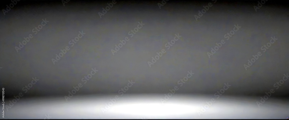 Poster a gray, gradient-filled background with a white floor in the bottom right corner