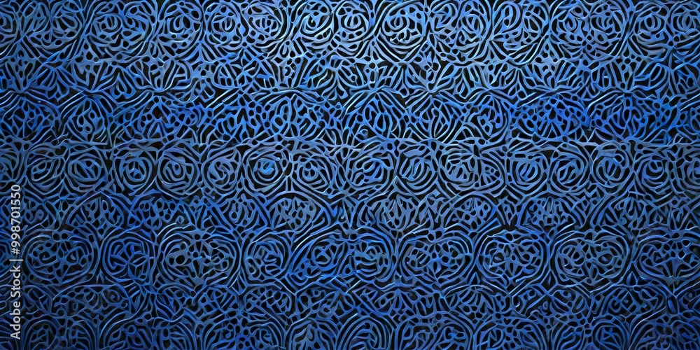 Aufkleber a dark blue pattern with a repeating design of interlocking circles and lines, creating a sense of depth and complexity