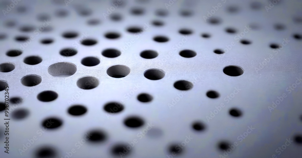 Aufkleber A close-up view dark gray surface with a pattern of small holes, creating a textured and abstract appearance