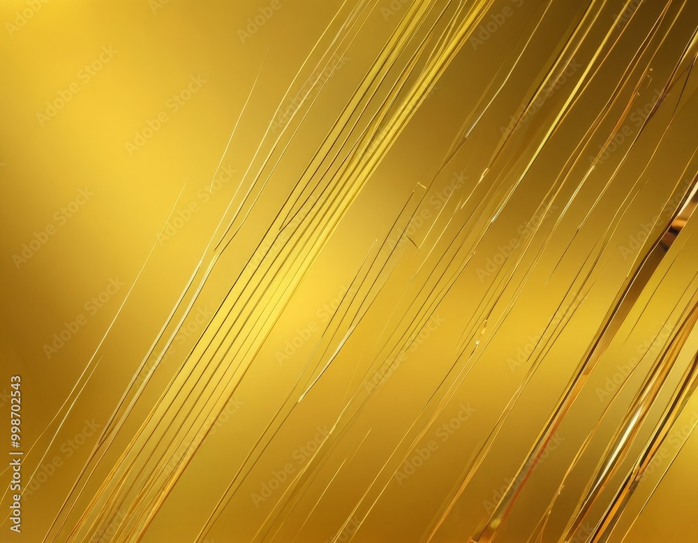 Poster a diagonal pattern of intersecting golden lines, creating a sense of movement and depth The golden lines are slightly blurred, adding a sense of dynamism to the composition